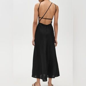 Chic Black Strappy Backless Dress